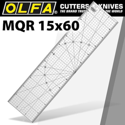 Metric quilt ruler 15cm x 60cm - metric grid(RUL MQR-15X60)
