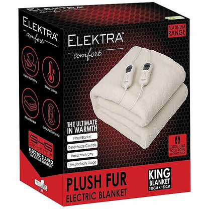 Elektra Comfort King Fitted Electric Blanket, Thick Acrylic Fur | SEL-2204