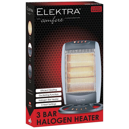 Elektra Comfort Halogen 3-Bar Heater, 400/800/1200W | SEL-2604