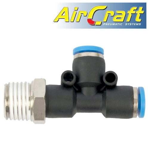 Pu hose fitting tee 4mm x 4mm x 1/4'm