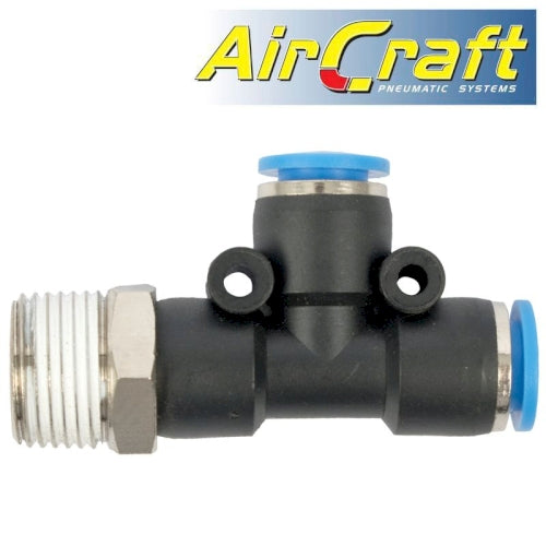 Pu hose fitting tee 8mm x 8mm x 3/8'm