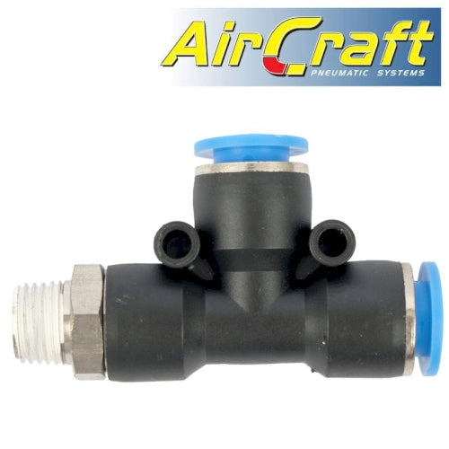 Pu hose fitting tee 10mm x 10mm x 1/4'm