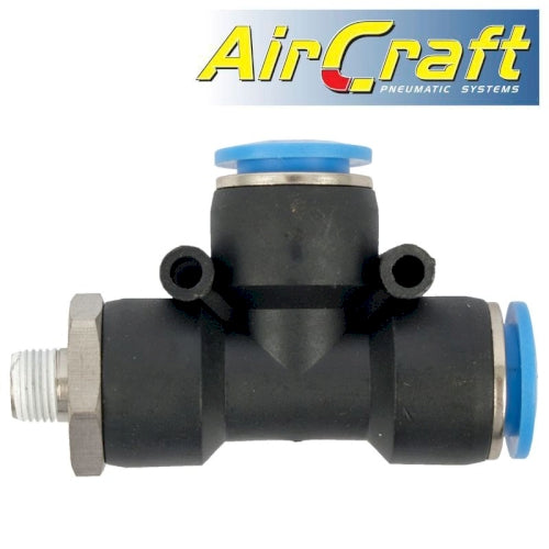 Pu hose fitting tee 12mm x 12mm x 1/8'm