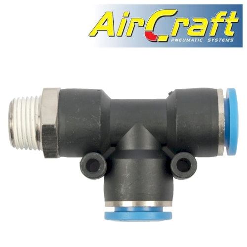 Pu hose fitting tee 12mm x 12mm x 3/8'm
