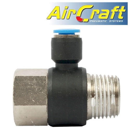 Pu hose fitting tee 6mm x 1/2'f x 1/2'm