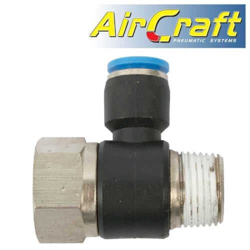 Pu hose fitting tee 8mm x 3/8'f x 3/8'm