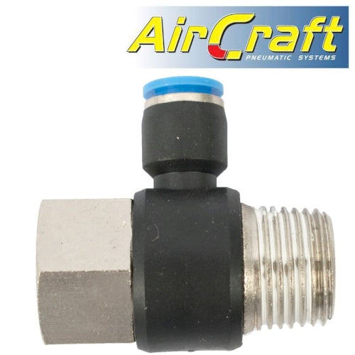 Pu hose fitting tee 8mm x 1/2'f x 1/2'm