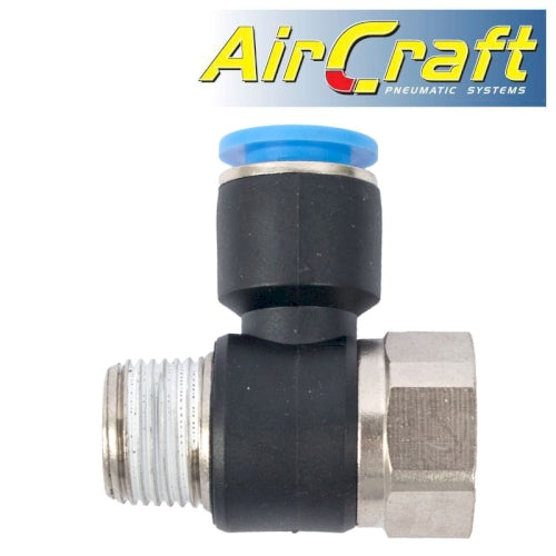 Pu hose fitting tee 10mm x 3/8'f x 3/8'm