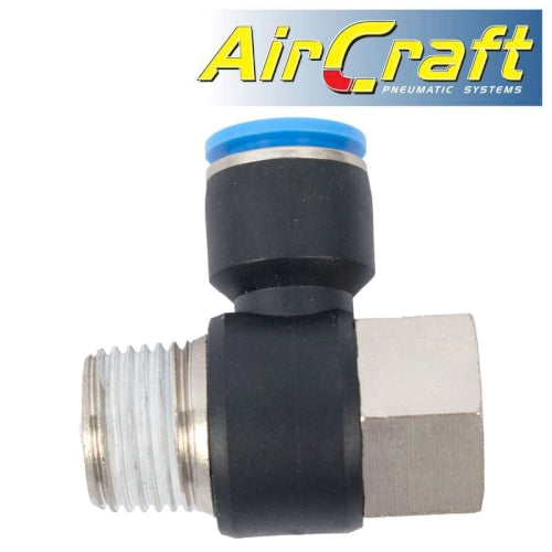 Pu hose fitting tee 12mm x 1/2'f x 1/2'm