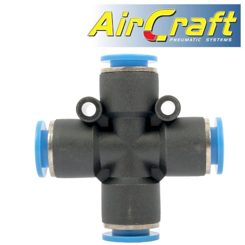 Pu hose fitting 4 way connector 10mm