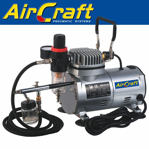 AirCraft Compressor &#038; Airbrush Kit With Hose (AS18-2)
