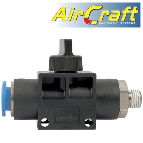 Pu hose fitting valve 10mm x 1/8'm
