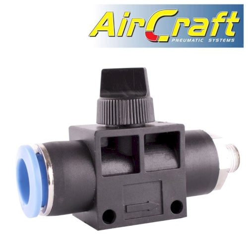 Pu hose fitting valve 12mm x 1/8'm
