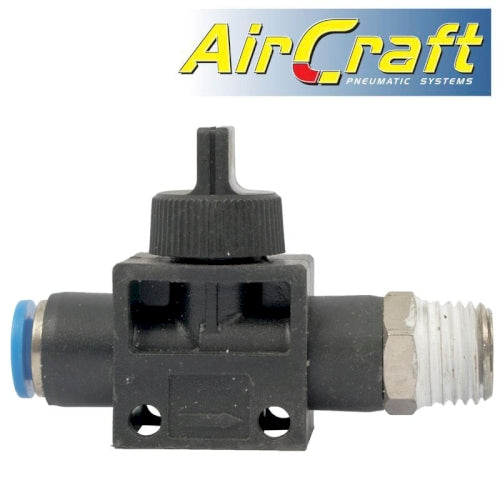 Pu hose fitting valve 6mm x 1/4'm