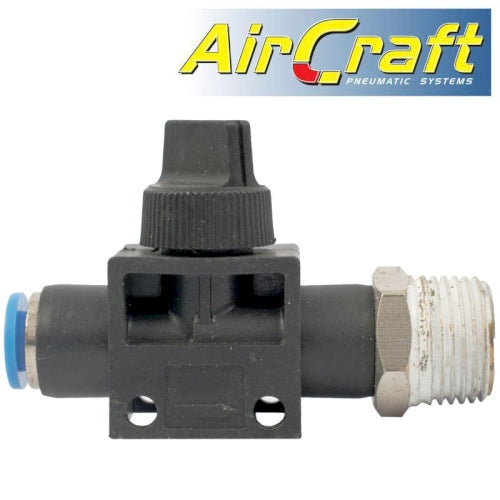 Pu hose fitting valve 6mm x 3/8'm