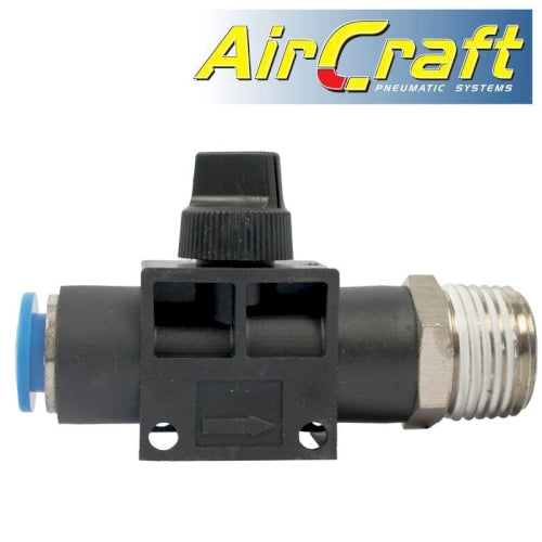 Pu hose fitting valve 10mm x 1/2'm