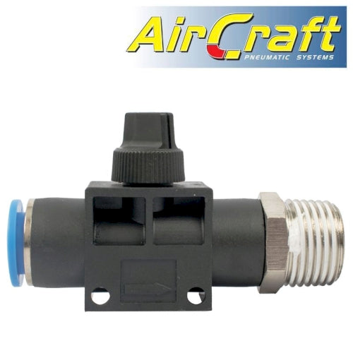 Pu hose fitting valve 12mm x 1/2'm