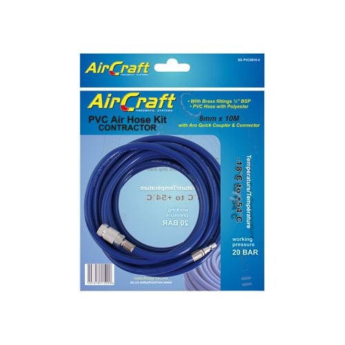Pvc hose 8mm x 10m with aro quick coupler & connector(SG PVC0810-2)