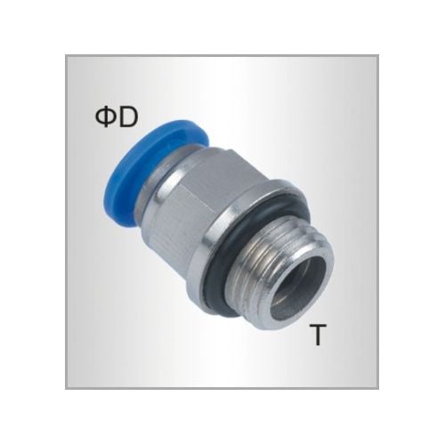 Pu fitting str. stud w/o-ring 6mm-1/4 m(SPC06-G02)