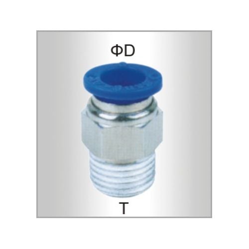 Pu hose fitting straight stud 8mm-1/4 m(SPC08-02)