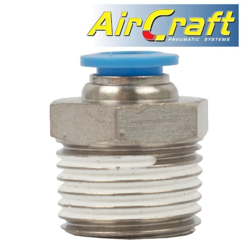 Pu hose fitting straight stud 8mm-1/2 m