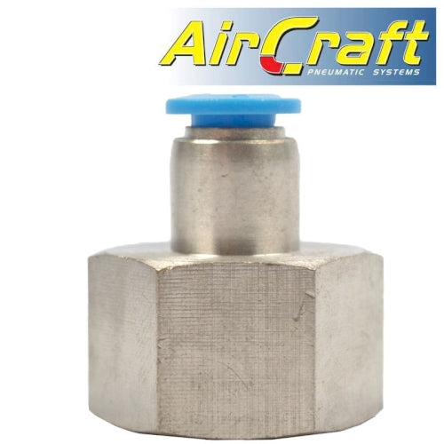 Pu hose fitting straight stud 6mm-1/2 f