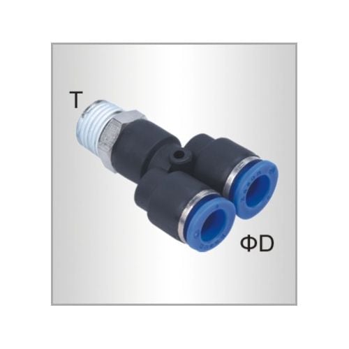 Pu hose fitting y joint 6mm-1/4 m(SPX06-02)