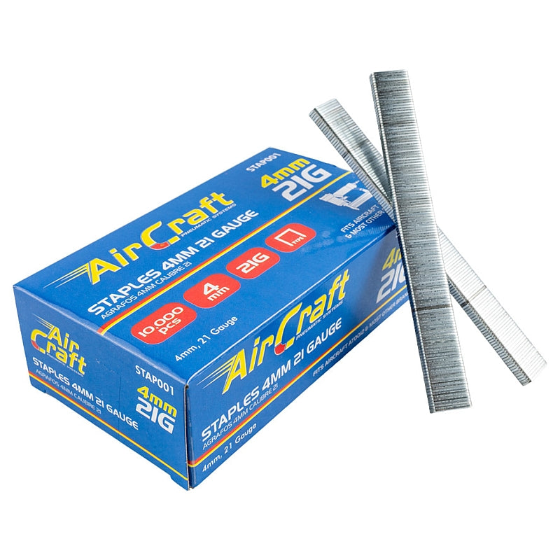AirCraft 10000/Pk Staples 4mm, 21G | STAP001