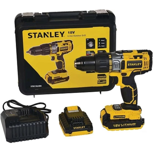 Stanley 18V Cordless Hammer Drill 2.0Ah Kit | STDC18LHBK-B9