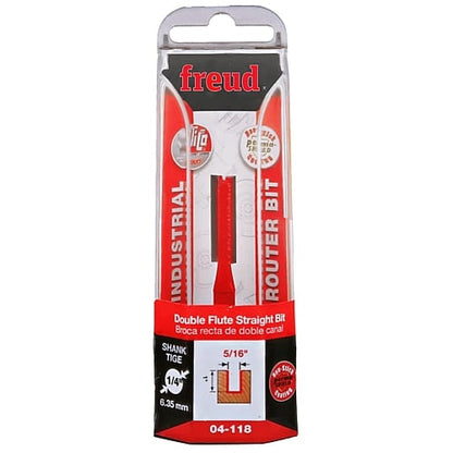 Freud Double Flute Straight Router Bit, D-10.0mm x h-31.8mm x H-75.0mm x A-1/2" | 12-52050P