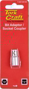 Socket adaptor coupler 1/4'f sq x  1/4'f hex carded(T AD14014C)