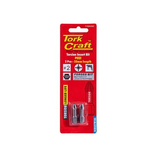 Pozi.2 x 25mm ins.bit 2/card(T PZ0225C)