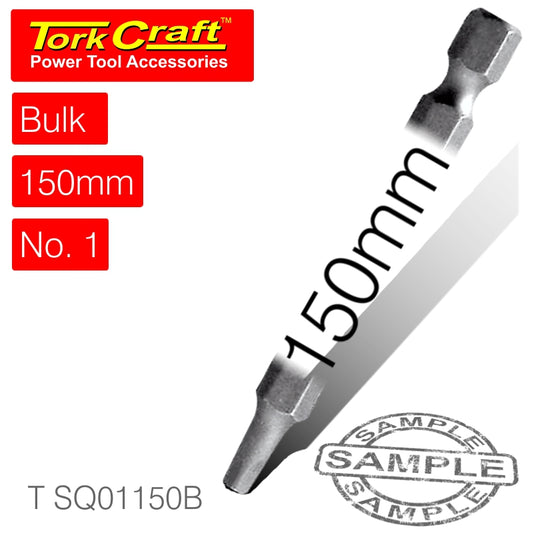 Square recess pwr bit no.1x150mm bulk(T SQ01150B)