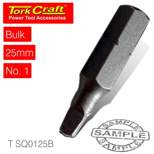 Square recess bit #1 25mm - bulk(T SQ0125B)