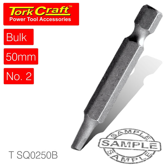Square recess pwr bit no.2x50mm bulk(T SQ0250B)