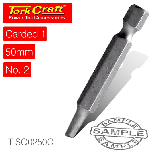 Square recess pwr bit no.2x50mm 1/card(T SQ0250C)