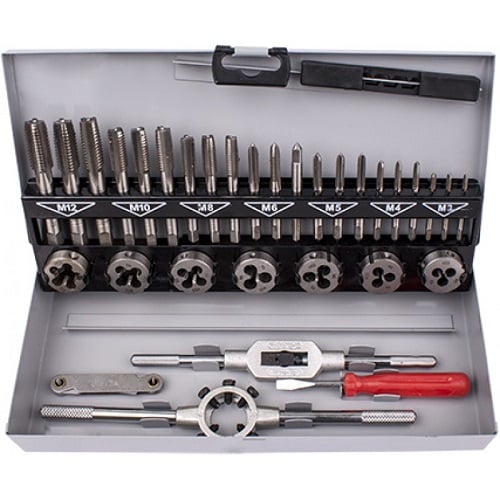 32Pc HSS Tap &#038; Die Set 3-12mm in Steel Case (T9322)