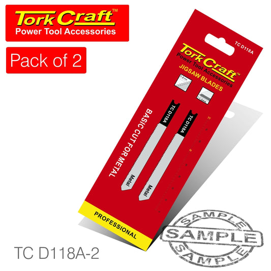 U-shank jigsaw blade 21tpi metal 1.2mm 2pc(TC D118A-2)