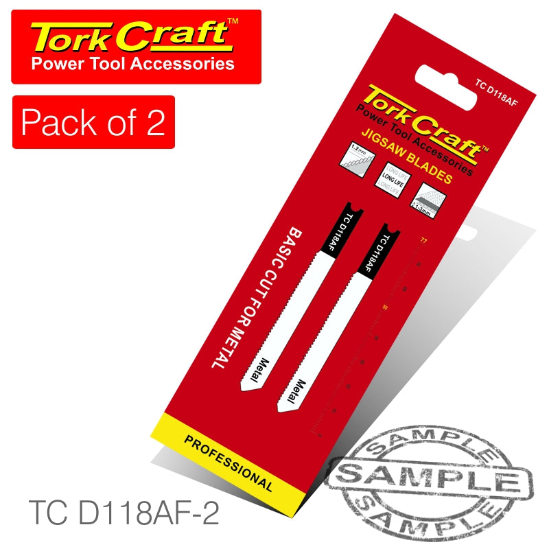U-shank jigsaw blade 21tpi metal 1.2mm 2pc(TC D118AF-2)