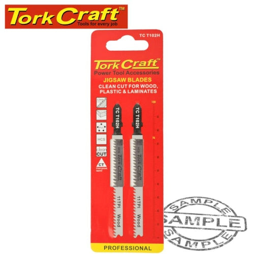 T-shank jigsaw blade clean cut wood/lam/plastic 2.3mm 11tpi 100mm 2pc