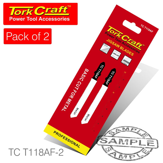 T-shank jigsaw blade for metal 1.2mm 21tpi 75mm 2pc(TC T118AF-2)