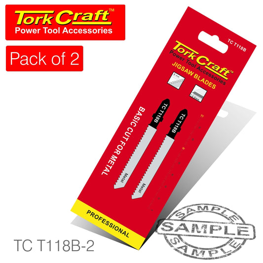 T-shank jigsaw blade for metal 2mm 12tpi 75mm 2pc(TC T118B-2)