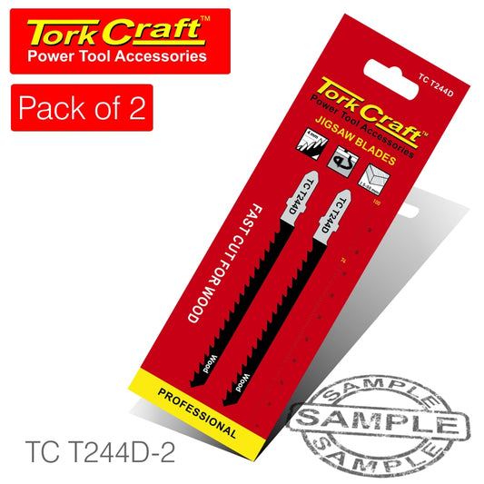 T-shank jigsaw blade fast cut for wood 4mm 6tpi 2pc(TC T244D-2)