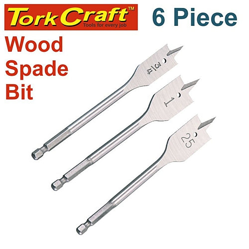 6Pc Wood Spade Bit Set | TC02116