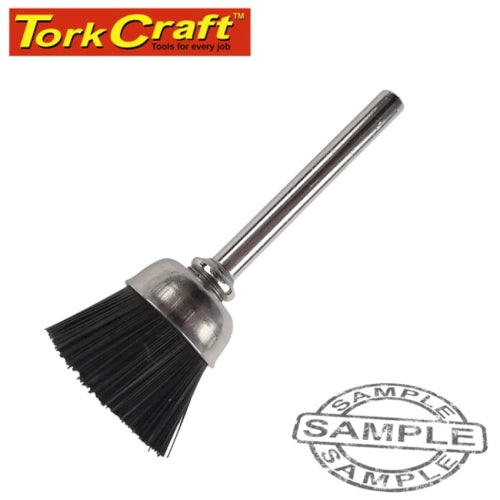 Mini nylon bristle brush 12.7mm cup 3.2mm shank