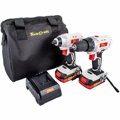 Tork Craft 20V Cordless Drill Driver & Impact Driver 2.0Ah Kit | TC20002