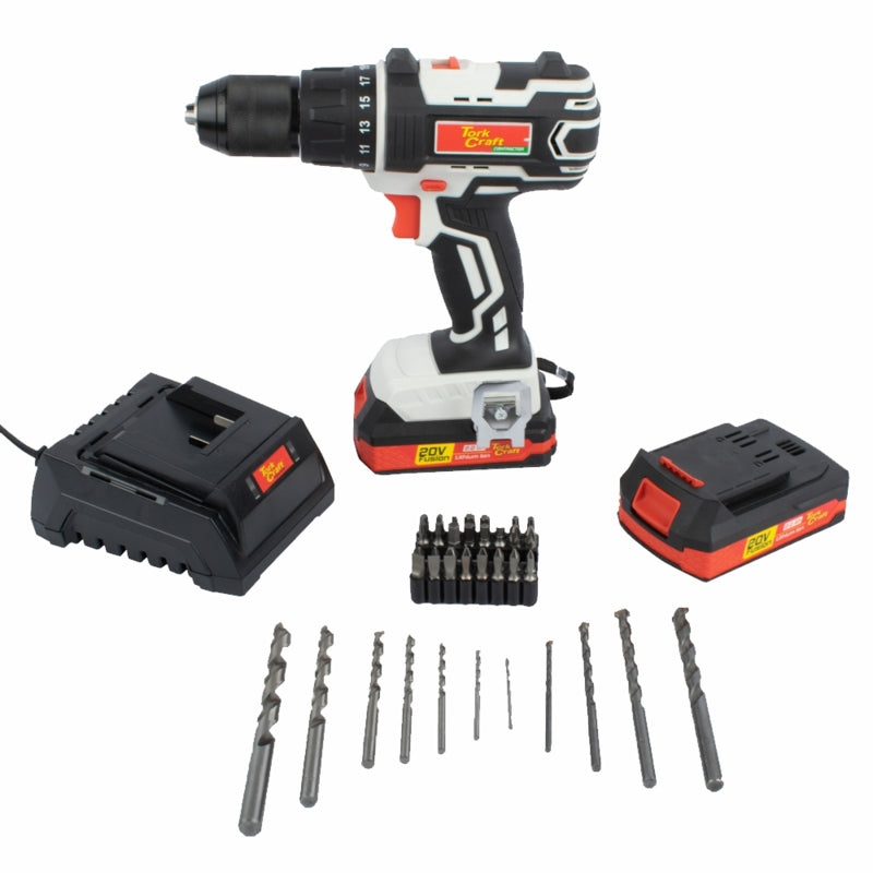 Tork Craft 20V Cordless Impact Drill Driver Kit, 2 x 2.0Ah Batt. Pk. | TC20030