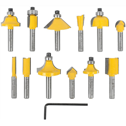Tork Craft 12Pc Straight & Profile Router Bits Set, 1/4" Shank | TC20506