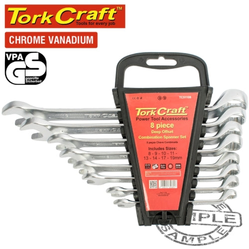 8pcs deep offset combination spanner set 8-9-10-11-13-14-17-19mm