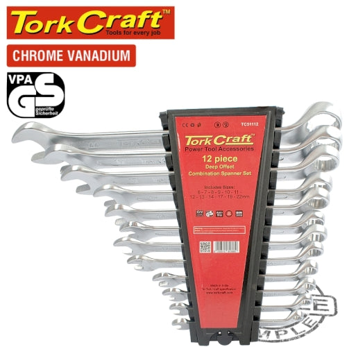 12pcs deep offset combination spanner set 6-22mm
